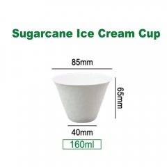 Mini Bagasse Dessert Bowls Disposable Sundae Ice Cream Cup
