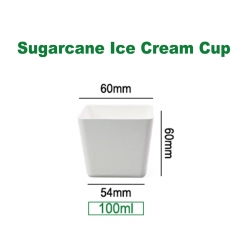 Mini Bagasse Dessert Bowls Disposable Sundae Ice Cream Cup