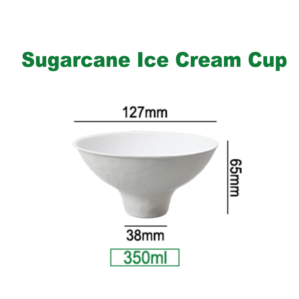 Mini Bagasse Dessert Bowls Disposable Sundae Ice Cream Cup
