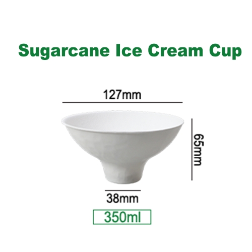 Mini Bagasse Dessert Bowls Disposable Sundae Ice Cream Cup