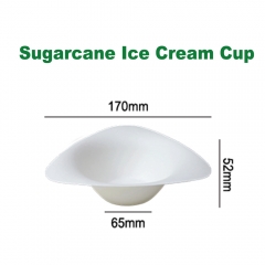 Mini Bagasse Dessert Bowls Disposable Sundae Ice Cream Cup