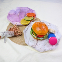 10 inch Paper Plates Heavy Duty Octagonal Disposable Plates