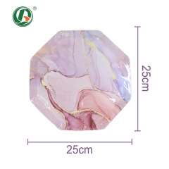 Compostable Octagonal Shap Disposable Paper Plates for Cake Party 