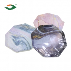 Compostable Octagonal Shap Disposable Paper Plates for Cake Party 