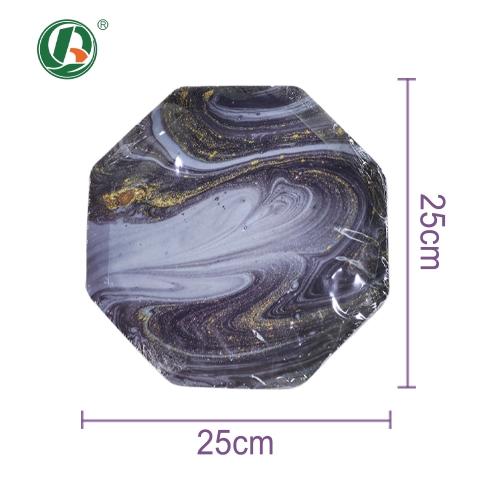 Compostable Octagonal Shap Disposable Paper Plates for Cake Party 