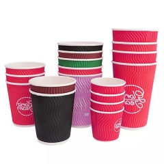 4 oz to 20 oz Disposable PLA Corrugated Paper Cup PLA lid for Hot Coffee and Tea