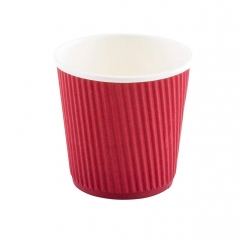 Disposable 4oz PLA Coated Ripple Wall Coffee Paper Cup for Hot Drinks