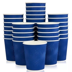 4 oz to 20 oz Disposable PLA Corrugated Paper Cup PLA lid for Hot Coffee and Tea
