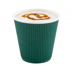 4 oz to 20 oz Disposable PLA Corrugated Paper Cup PLA lid for Hot Coffee and Tea
