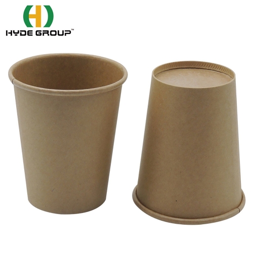 4oz 8oz 12oz 16oz Disposable PLA Coated Kraft Paper Cups Takeaway Packaging for Soup, Coffee, Drinks