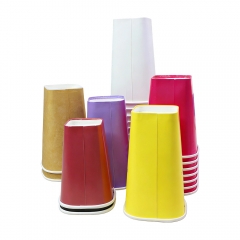 Disposable Single Wall Truffle Square Paper Coffee Cups with Lids