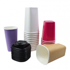 Disposable Single Wall Truffle Square Paper Coffee Cups with Lids