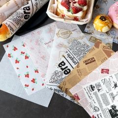 Bulk Printed Burger Paper Wraps PE Coated Burger Paper