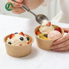 Biodegradable 3oz 4oz 8oz 12oz Kraft Small Ice Cream Cups