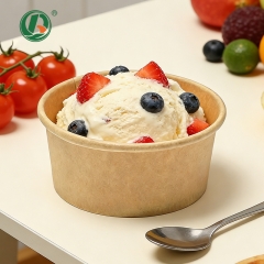 Biodegradable 3oz 4oz 8oz 12oz Kraft Small Ice Cream Cups