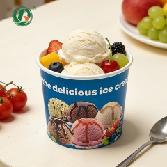 Disposable Frozen Dessert Cups with Lid Spoon Sets