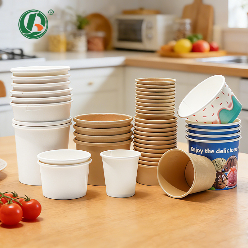 1oz 3 oz 4oz 6oz 8oz 16oz PE PLA Coating Frozen Yogurt Cup Wholesale
