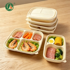 Набор для приготовления еды из кукурузного крахмала с 4 отделениями и крышкой (оптовая продажа)