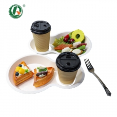 Bandejas e conjuntos de xícaras de café de cana-de-açúcar para fabricação de alimentos e bebidas (OEM)