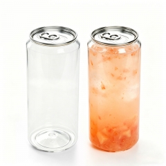 Food Grade Clear Pet Plastic Can with Aluminium Lid