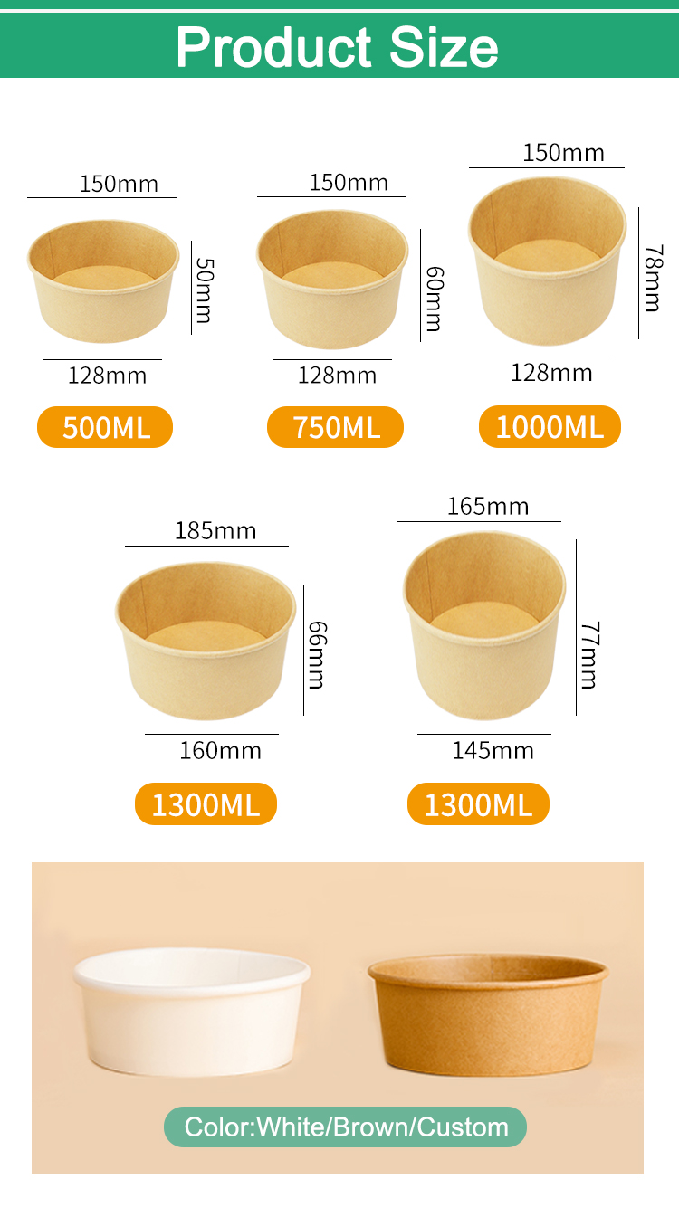 disposable paper bowl with lid wholesale food container
