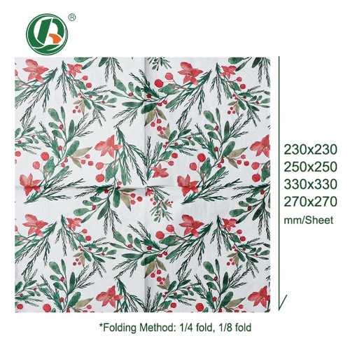 Custom Printed Biodegradable Disposable Paper Napkins for Restaurants Foodservice Beverage Dinner Square Napkins Supplier