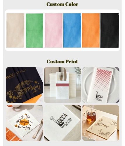 Wholesale Folded Linen Feel Napkin With Cutlery Pocket