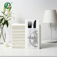 Wholesale Folded Linen Feel Napkin With Cutlery Pocket