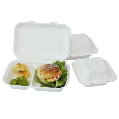 Compostable Bagasse Clamshell Food Container Wholesale Sugarcane Takeout Box Manufacturer