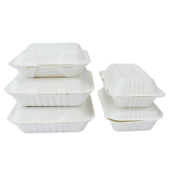 Compostable Bagasse Clamshell Food Container Wholesale Sugarcane Takeout Box Manufacturer