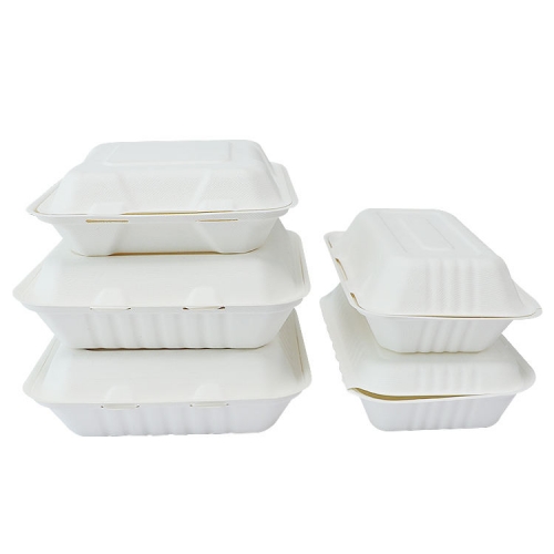 Compostable Bagasse Clamshell Food Container Wholesale Sugarcane Takeout Box Manufacturer
