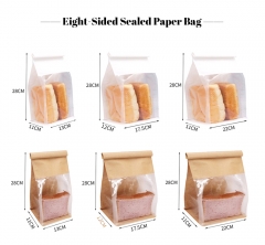 Printed Kraft Paper Food Bag for Takeaway Packaging