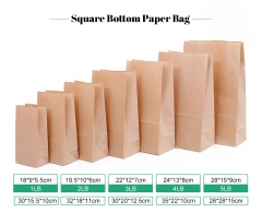 Printed Kraft Paper Food Bag for Takeaway Packaging