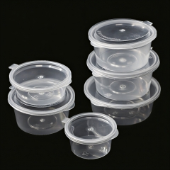 0.5oz 2 oz 3.25 oz 4 oz 5oz Plastic Portion Cups with Lids Wholesale Clear Sauce Cups