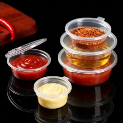 0.5oz 2 oz 3.25 oz 4 oz 5oz Plastic Portion Cups with Lids Wholesale Clear Sauce Cups