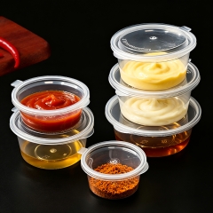 0.5oz 2 oz 3.25 oz 4 oz 5oz Plastic Portion Cups with Lids Wholesale Clear Sauce Cups