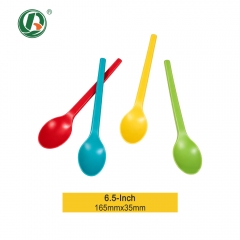 6.5inch 6inch Disposable Cornstarch Ice Cream Spoon for Dessert & Frozen Yogurt