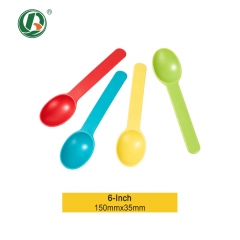 6.5inch 6inch Disposable Cornstarch Ice Cream Spoon for Dessert & Frozen Yogurt