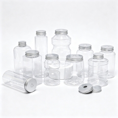Multi Shape BPA Free Clear PET Bottles for Takeaway Beverage Packaging