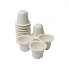 Custom Empty Coffee Capsule Cups Biodegradable Bagasse Capsules Small Cups in Bulk