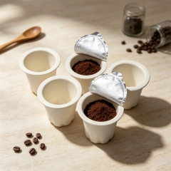 Custom Empty Coffee Capsule Cups Biodegradable Bagasse Capsules Small Cups in Bulk