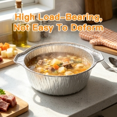 Custom Heavy Duty Round Aluminum Foil Cooking Pot for BBQ Takeaway Baking