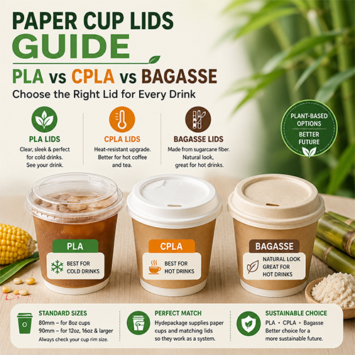 Paper Cup Lids Guide: PLA vs CPLA vs Bagasse