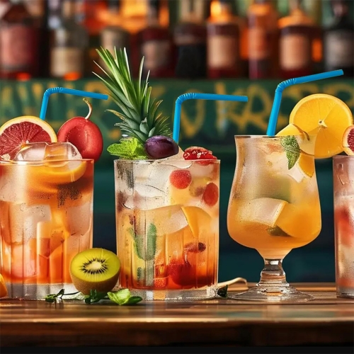 PHA Flexible Cocktail Straws Compostable Bent Straws Wholesale