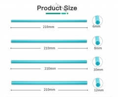 PHA Standard Straws (6 mm, 8 mm, 10 mm, 12 mm) Compostable Drinking Straws for Restaurants