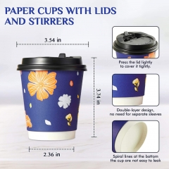 Printed No Sleeve Double Wall Cups 8oz 12oz 16oz 
