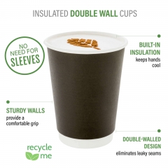 Beverage Use Double Wall Paper Cup 100% Compostable