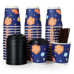 Printed No Sleeve Double Wall Cups 8oz 12oz 16oz 