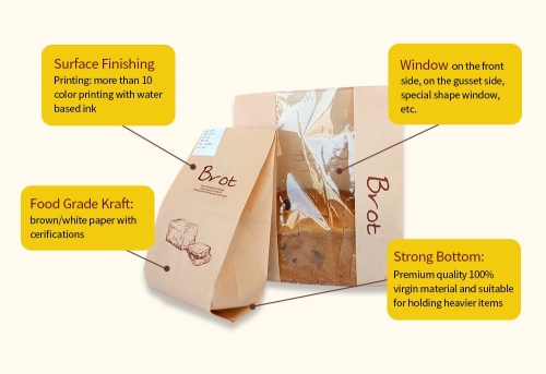 Wholesale Eco-Friendly Printed Biodegradable Lunch Bags with Logo