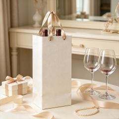 Custom Kraft Double Bottle Paper Bags Perfect for Twin Packs and Gifting